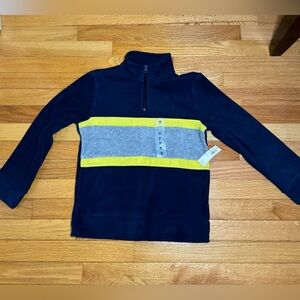 Old Navy Fleece Pullover NWT - Navy, Gray & Yellow - Boys size 8